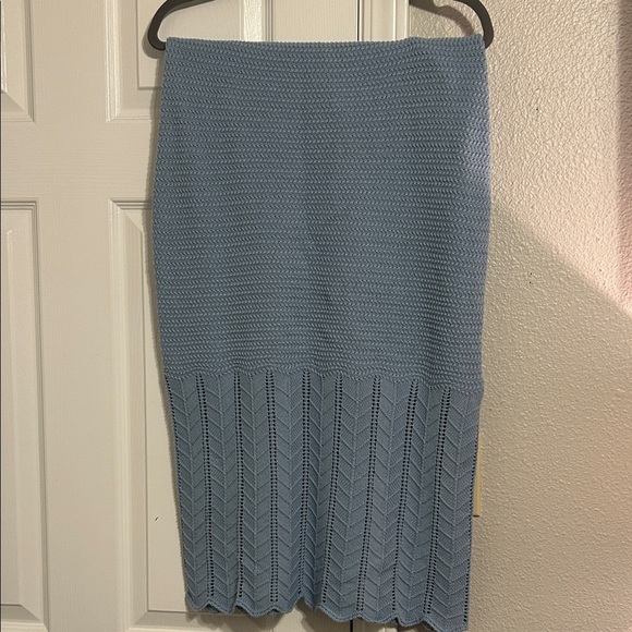 French Connection Dresses & Skirts - French Connection Light Blue Knit Pencil Skirt